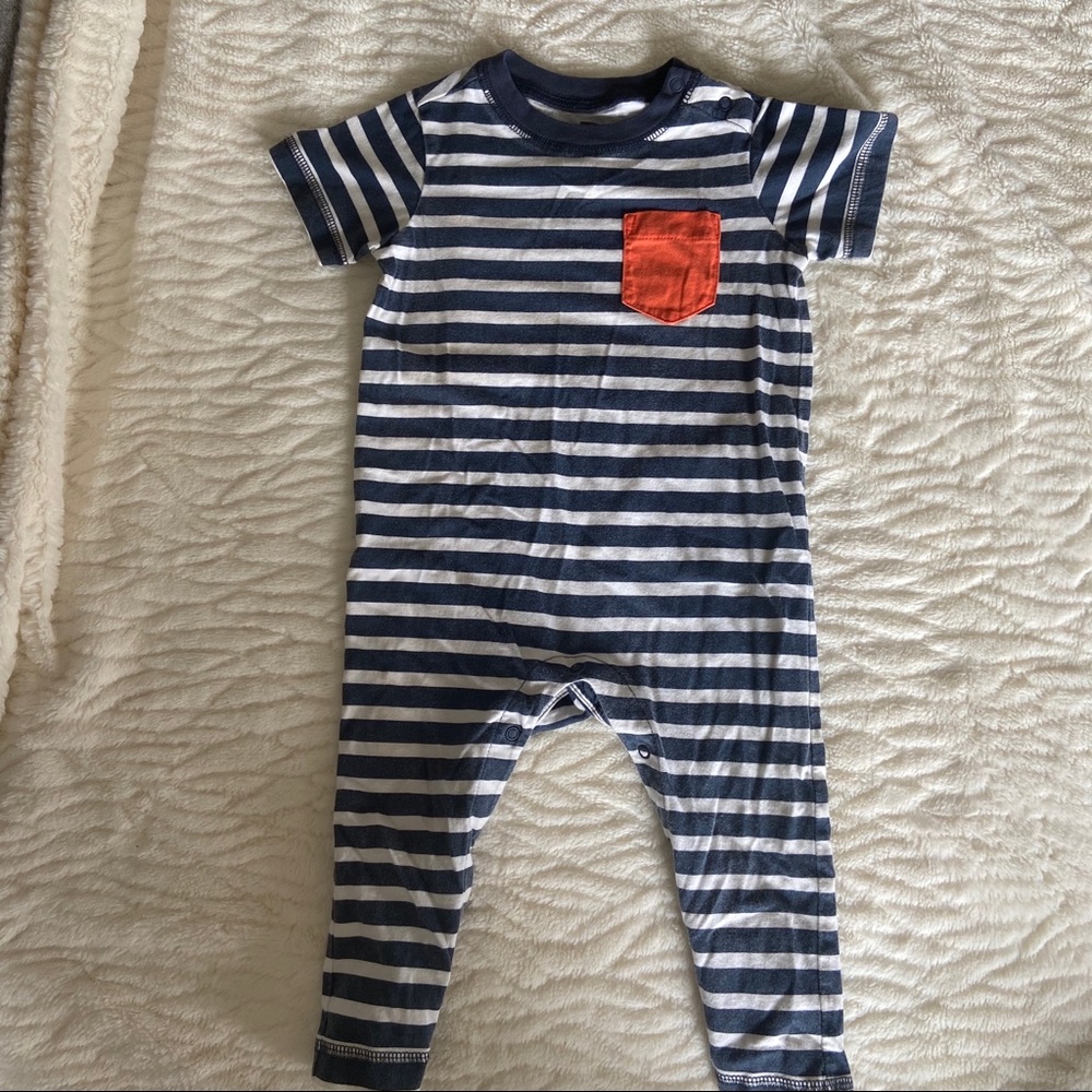 Striped baby one piece